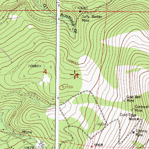 Topographic Map of Streng Mine, CO