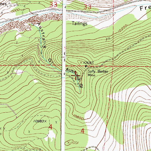 Topographic Map of Big Sally Barber F7T Mine, CO