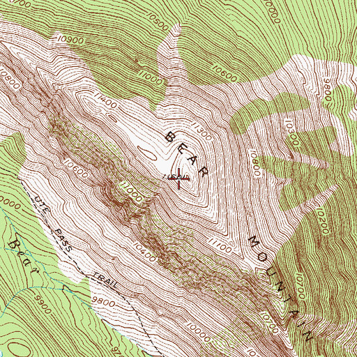 Topographic Map of Bear Mountain, CO