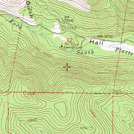 Topographic Map of Handcart Gulch-Hall Valley Deposit Mine, CO