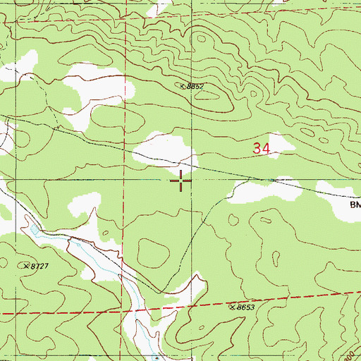 Topographic Map of Hallack Mine, CO