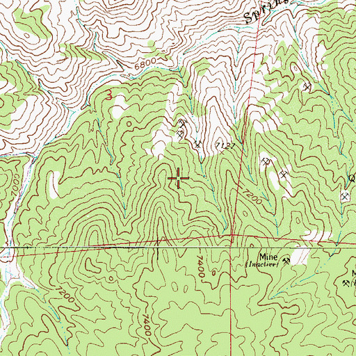 Topographic Map of Bette Number One Mine, CO