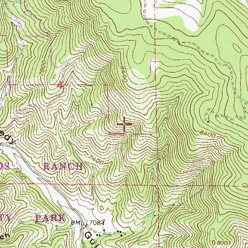 Topographic Map of Black Knight Mine, CO