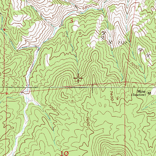 Topographic Map of Delbert Claim Number One Mine, CO