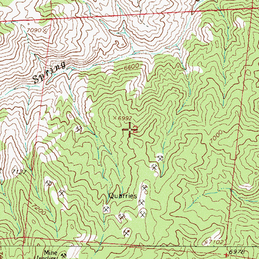 Topographic Map of Madonna Three Claim Mine, CO