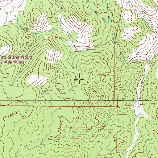 Topographic Map of Oregon Number One Claim Pegmatite Mine, CO
