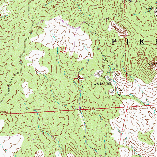 Topographic Map of Oregon Number One-and-one-half Quarry, CO