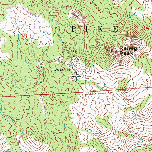 Topographic Map of Oregon Number Two-and-one-half Quarry, CO