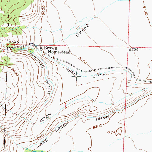 Topographic Map of Eber Ditch, CO