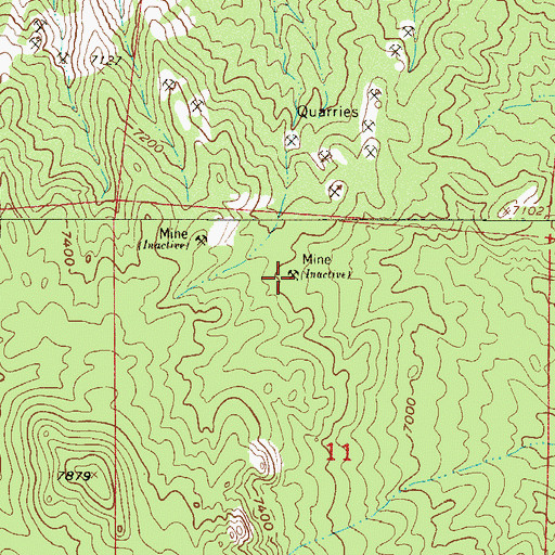 Topographic Map of Madonna Number One Mine, CO
