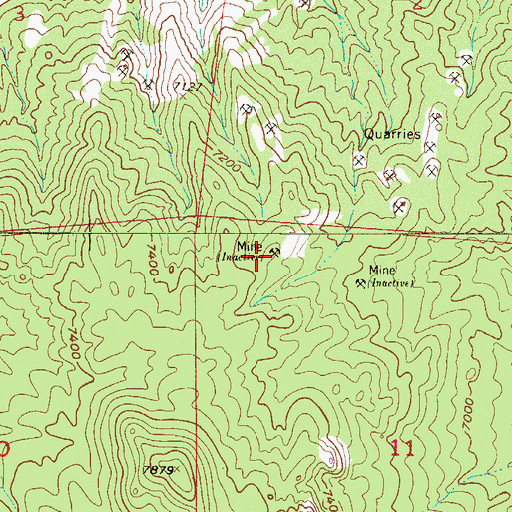 Topographic Map of Madonna Number Two Mine, CO
