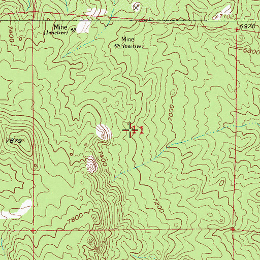 Topographic Map of Mickey Number One Mine, CO