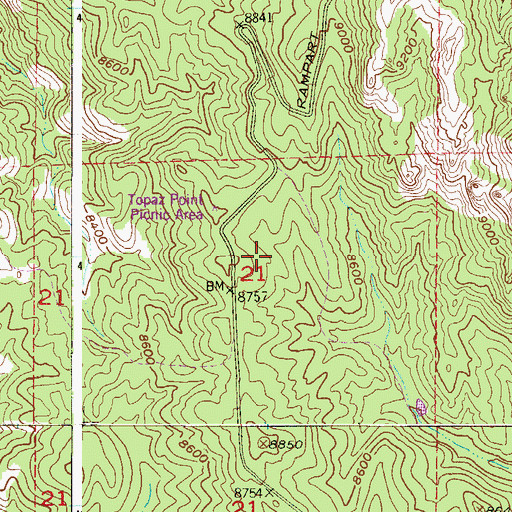 Topographic Map of Devils Head Mine, CO