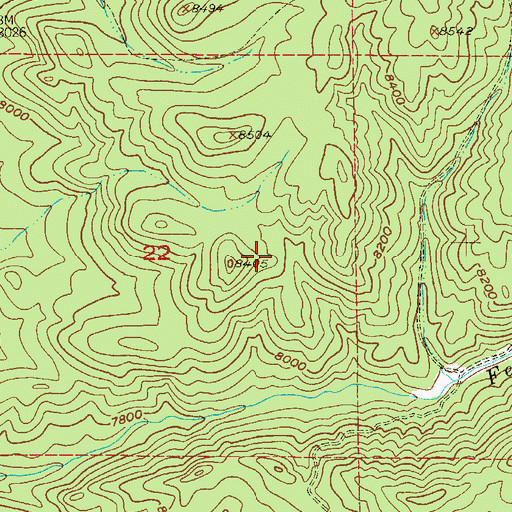 Topographic Map of Fern Creek Mine, CO