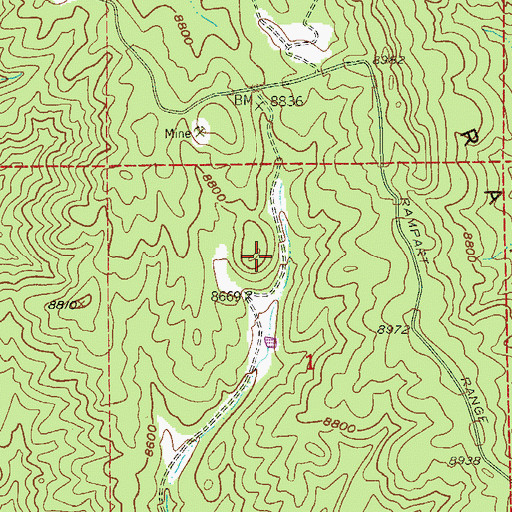 Topographic Map of Little Eagle Mine, CO