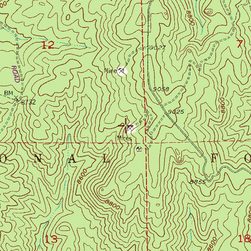 Topographic Map of Little Eddy Mine, CO
