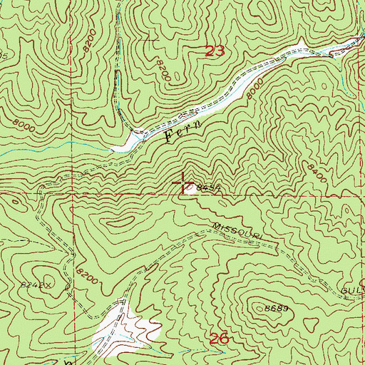 Topographic Map of Lost Dutchman Mine, CO