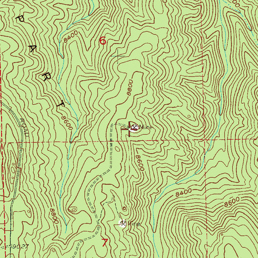 Topographic Map of Rusty Pick Mine, CO