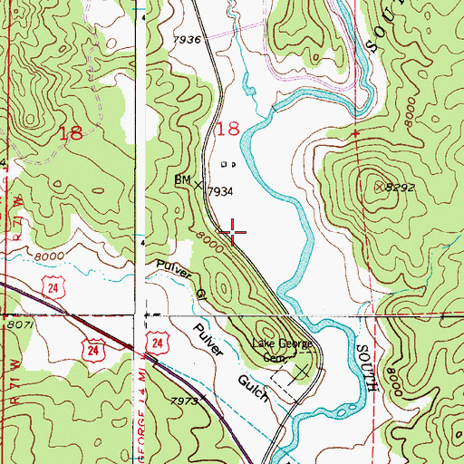 Topographic Map of Lake George Mine, CO