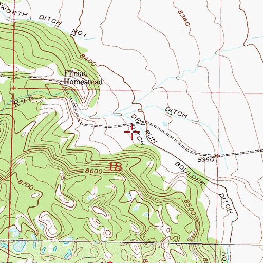 Topographic Map of Dry Run Ditch, CO