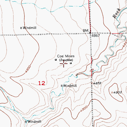 Topographic Map of Thomas Mine, CO