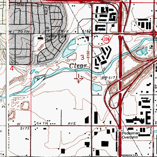 Topographic Map of Colorado-Wyoming Improvement Company Pit, CO