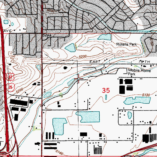 Topographic Map of Northwestern Engineering Company Pit, CO