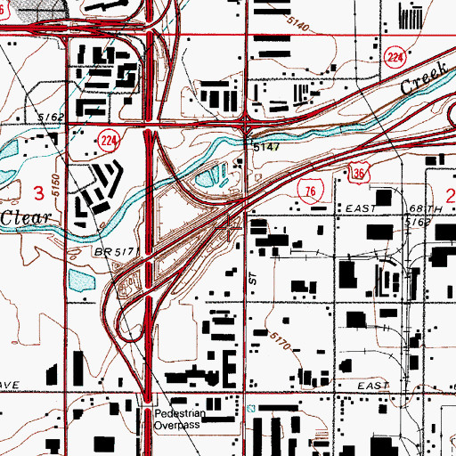 Topographic Map of Pete Kiewit Sons Pit, CO