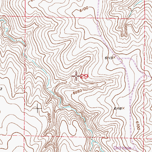 Topographic Map of Denver Basin Manganese Deposits Mine, CO