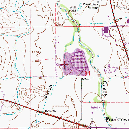 Topographic Map of Franktown Pit, CO