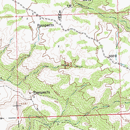 Topographic Map of Little Mountain Mine, WY