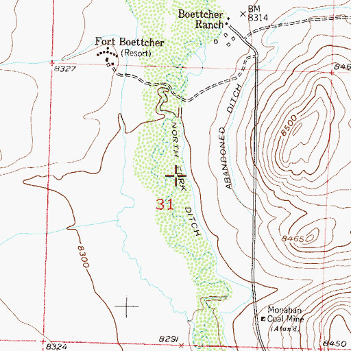 Topographic Map of North Fork Ditch, CO