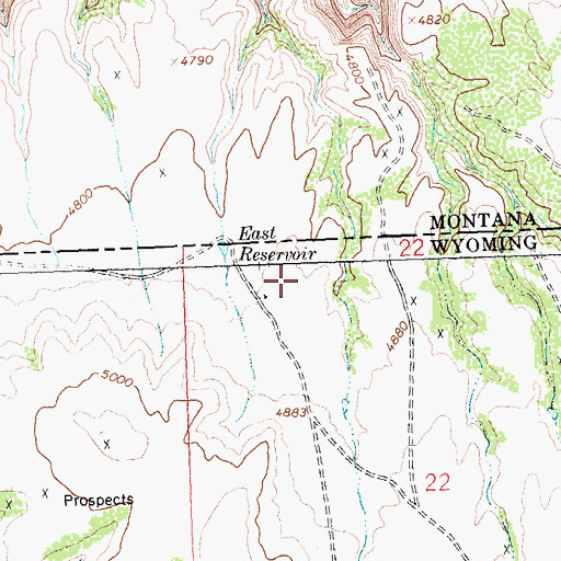 Topographic Map of Dirty Beast Mine, WY