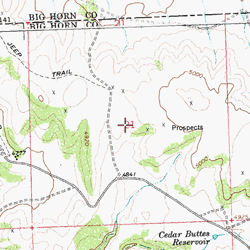 Topographic Map of Avery Claims Mine, WY