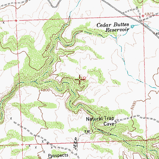 Topographic Map of Cave Group Mine, WY