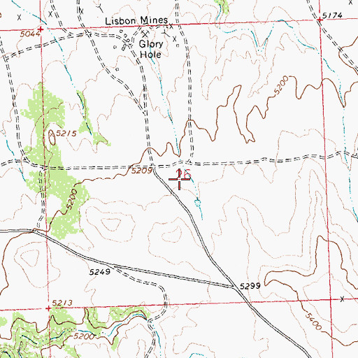 Topographic Map of Modern Mines Mine, WY