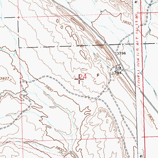 Topographic Map of Lovell Deposit Number One Mine, WY