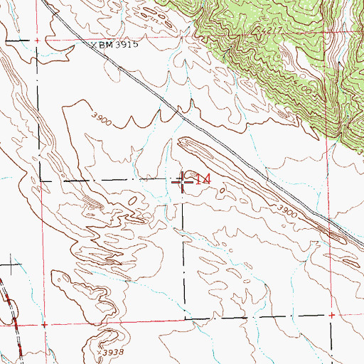 Topographic Map of Sykes Mountain Mine, WY