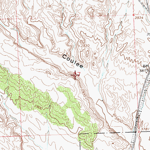 Topographic Map of Crooked Creek Group Mine, WY