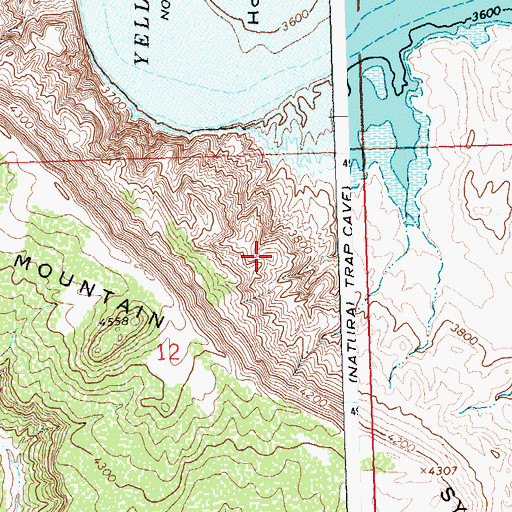 Topographic Map of Three Forks Canyon Area Number Four Mine, WY
