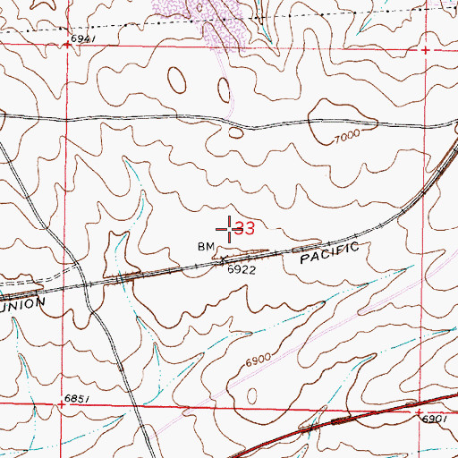 Topographic Map of Lucky Annie Claims Mine, WY