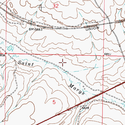 Topographic Map of Dana Mine, WY
