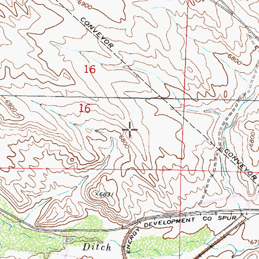 Topographic Map of Seminoe Strip Mine, WY