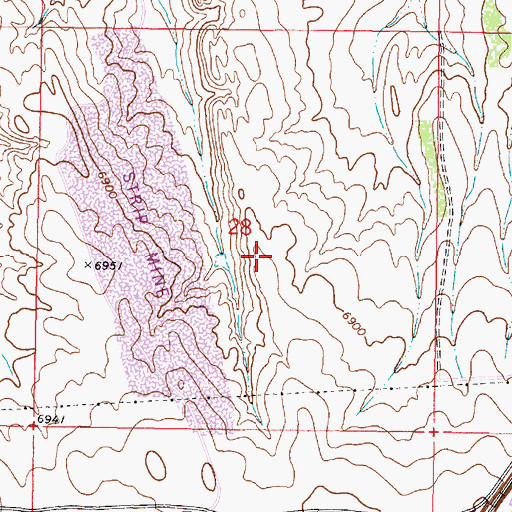 Topographic Map of Hanna South Mine, WY