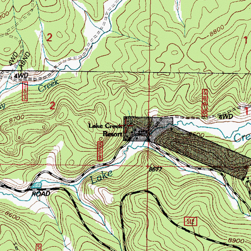 Topographic Map of Keystone Mine, WY