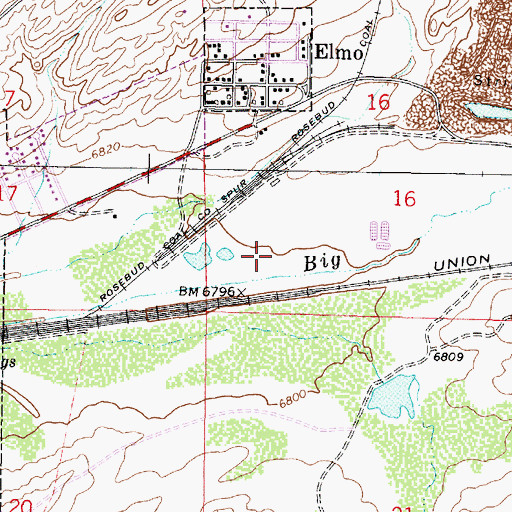 Topographic Map of Hanna Number Three Mine, WY