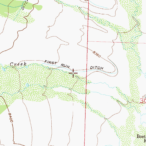Topographic Map of First Run Ditch, CO