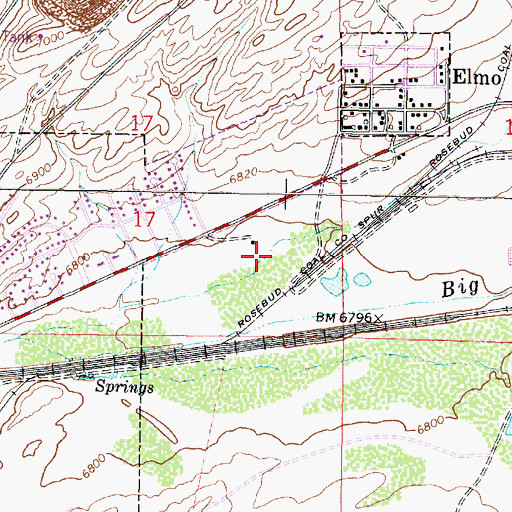 Topographic Map of Hanna Number Three-and-a-half Mine, WY