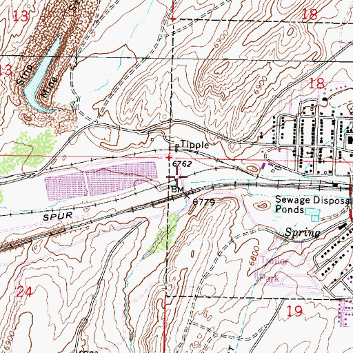Topographic Map of Hanna Number Four-A Mine, WY