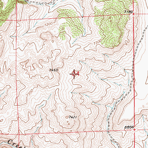 Topographic Map of Barlett Copper King Mine, WY